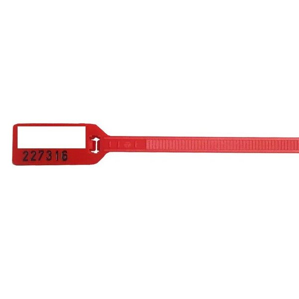 Kable Kontrol Numbered Write On Flag Zip Tie Tags - 6" Long - 100 pc Pack - Red CTSW06W-RED